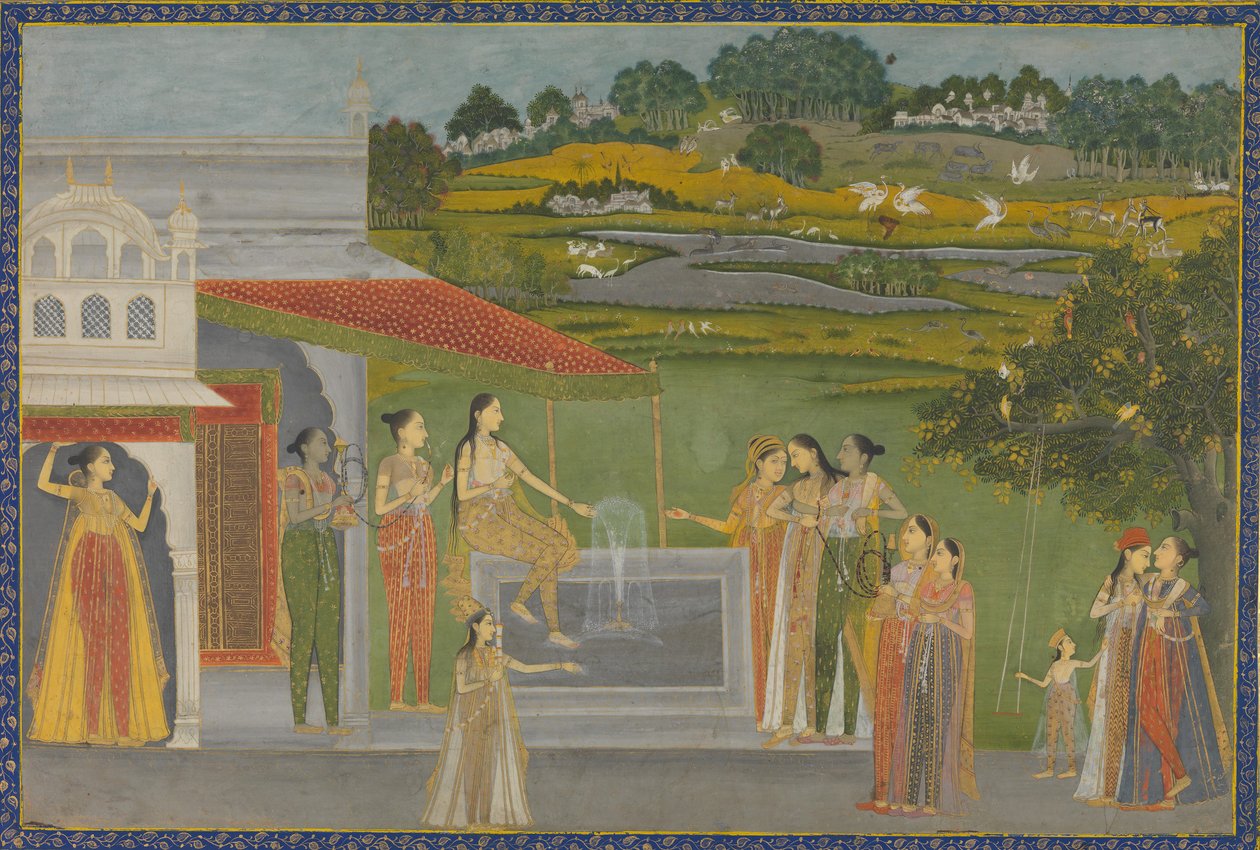 Prinsesser samles ved en fontene, ca. 1770. av Unbekannt