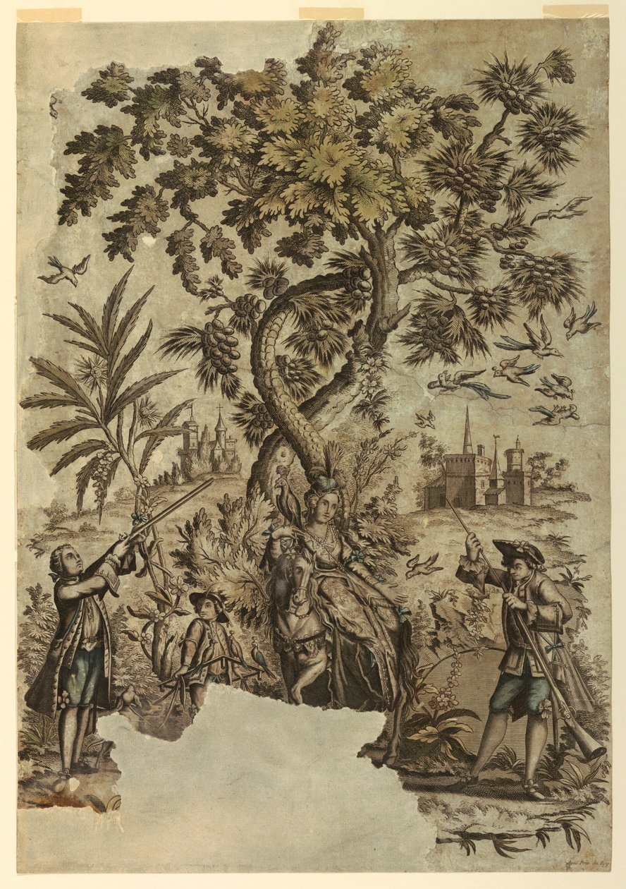 Trykk, Fuglejakt, 1730–50 av Unbekannt