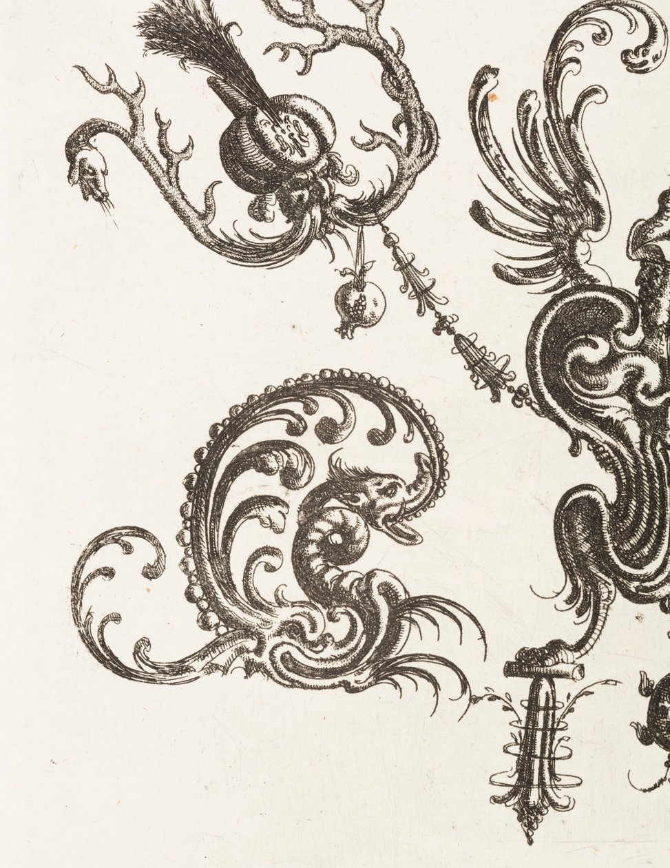 Trykk, plate 48, fra New Grotteßken Buch (New Grotesque Book), 1610 av Unbekannt