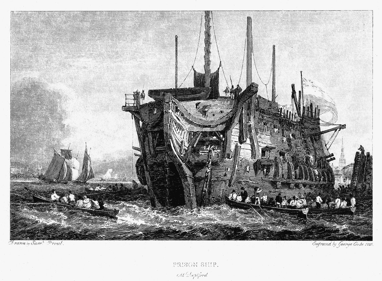 Fengselshulk i Deptford, London, c1826 av Unbekannt