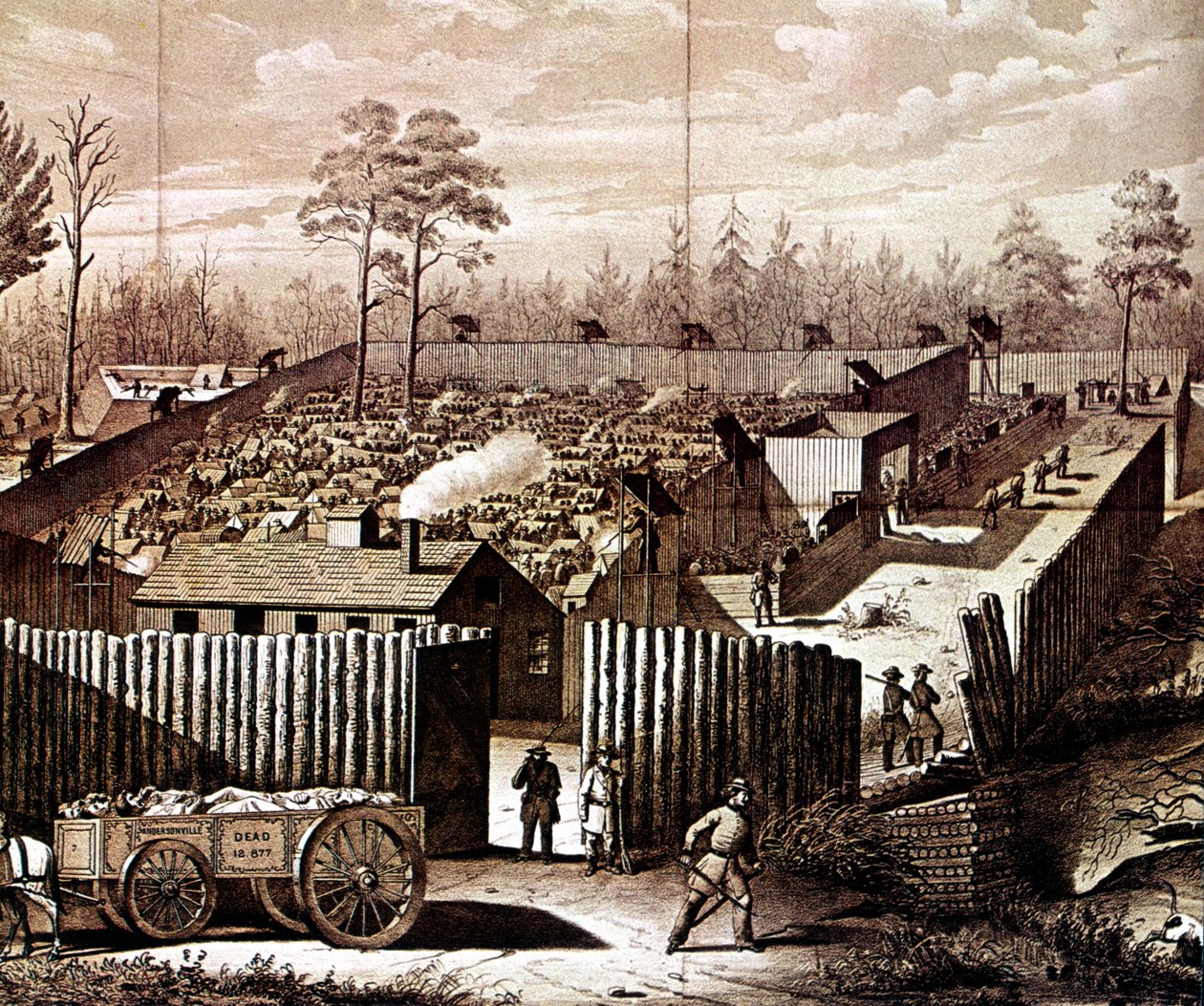 Fengselslager i Andersonville, Georgia, amerikansk borgerkrig, 1861-1865 av Unbekannt