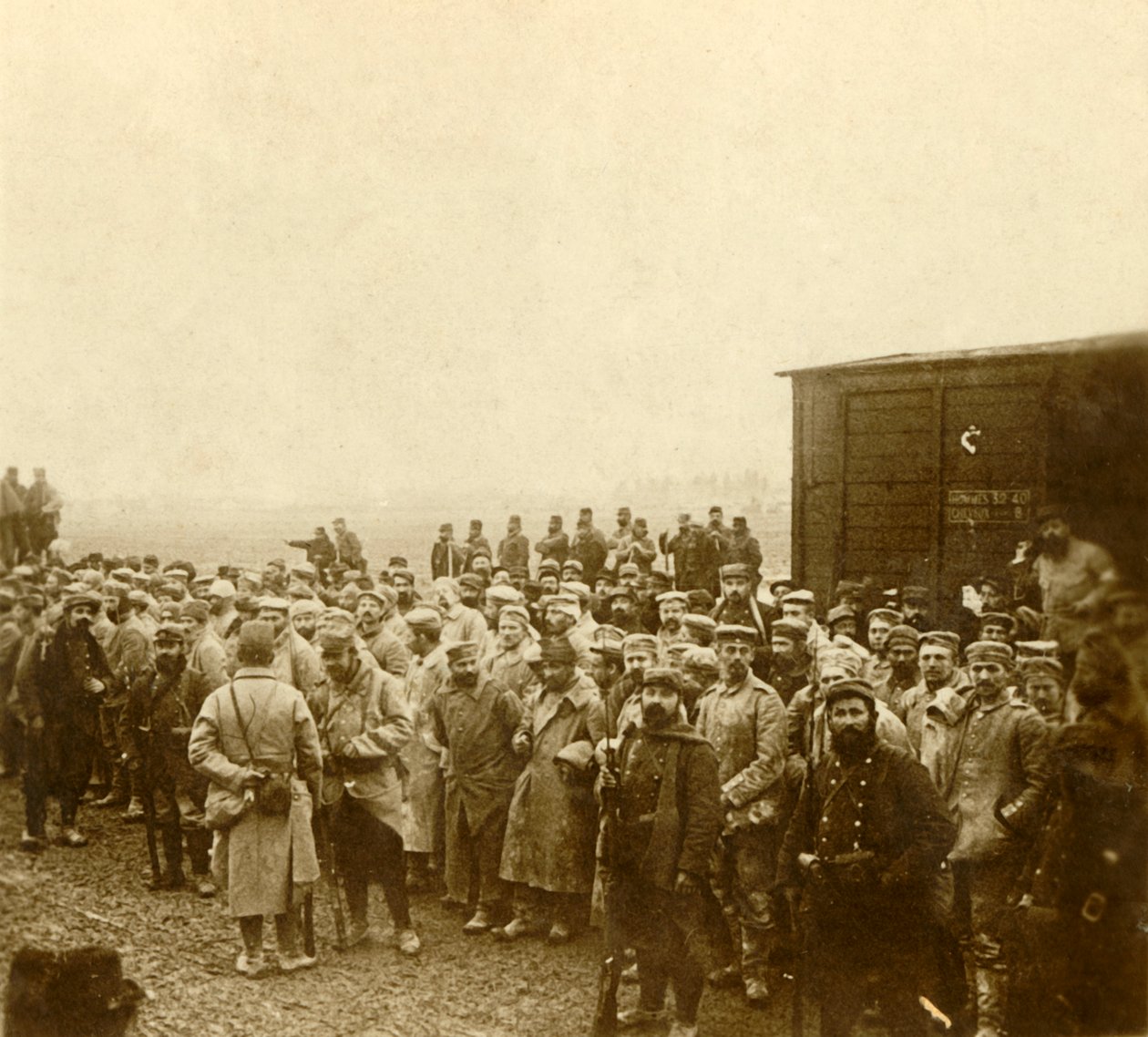Fanger i Perthes les Hurlus, Nord-Frankrike, c1914-c1918 av Unbekannt
