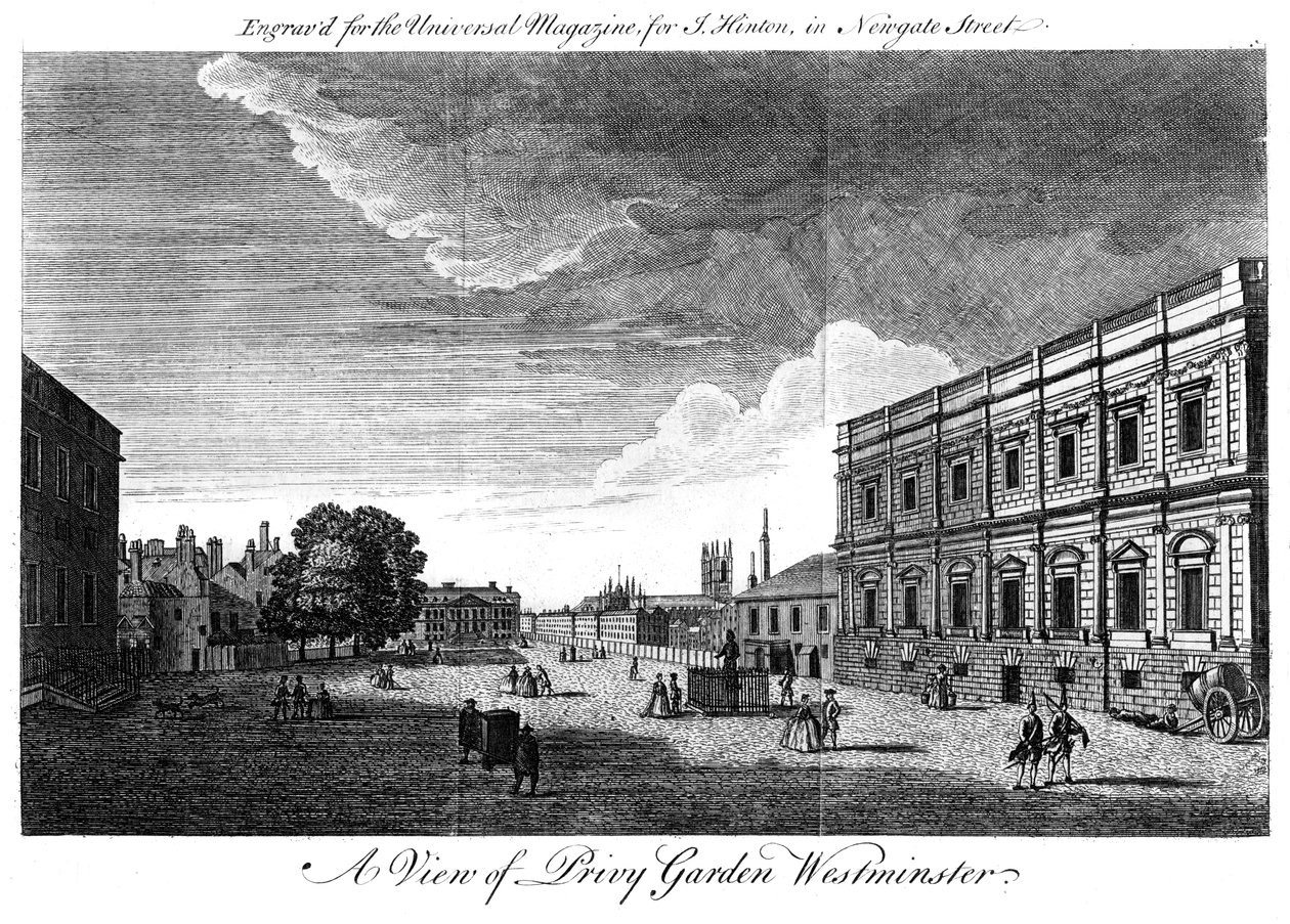 Privy Garden Westminster, London, 1700-tallet av Unbekannt
