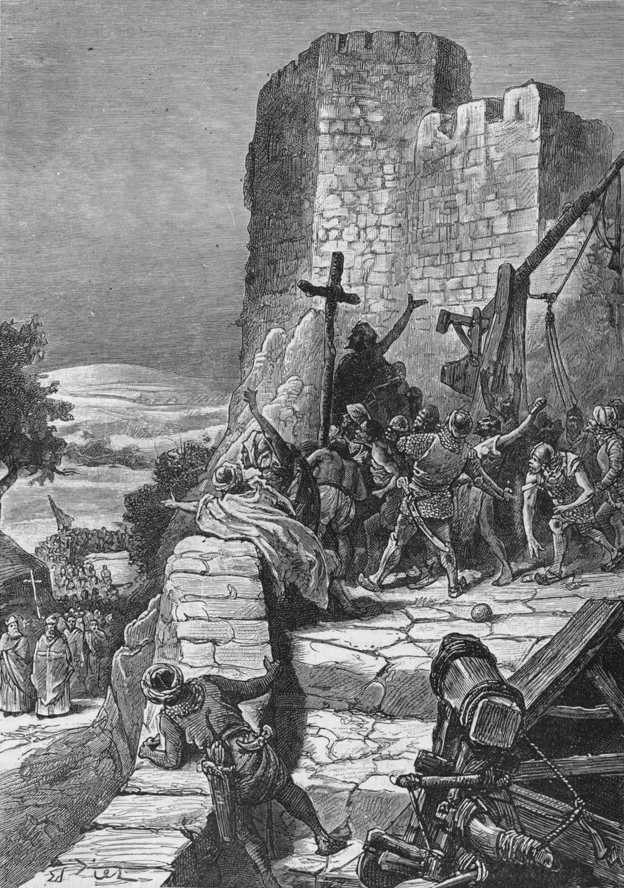 Prosesjon av korsfarerne rundt Jerusalems murer, 1099 1905. av Unbekannt