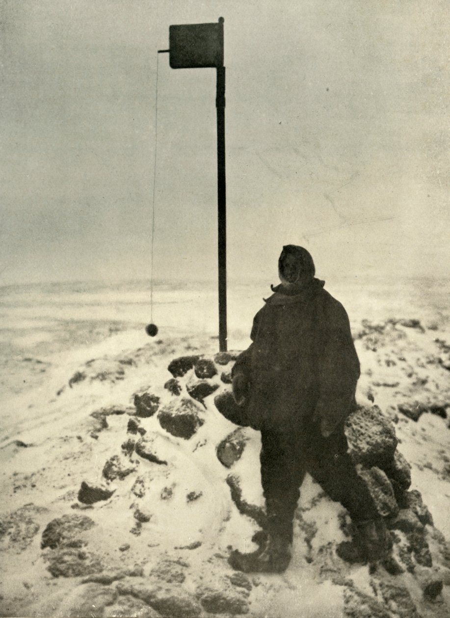 Professor David Standing By Mawsons vindmåler, c1908, 1909. av Unbekannt