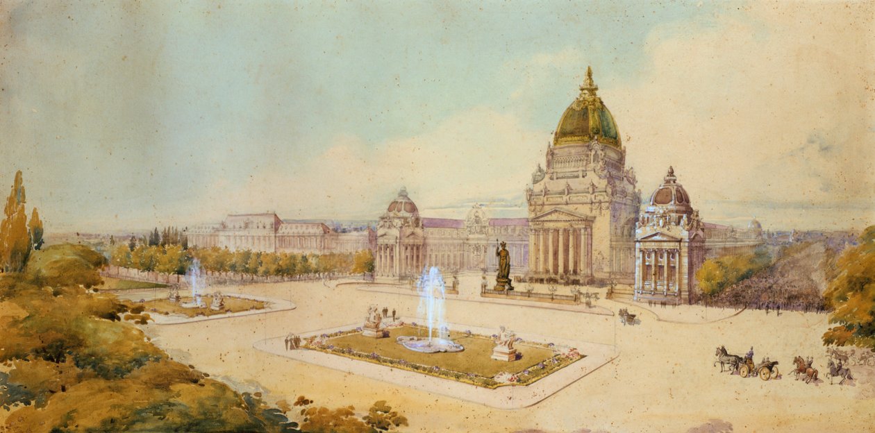 Prosjekt for det store utstillingssenteret, Paris, 1893 av Unbekannt