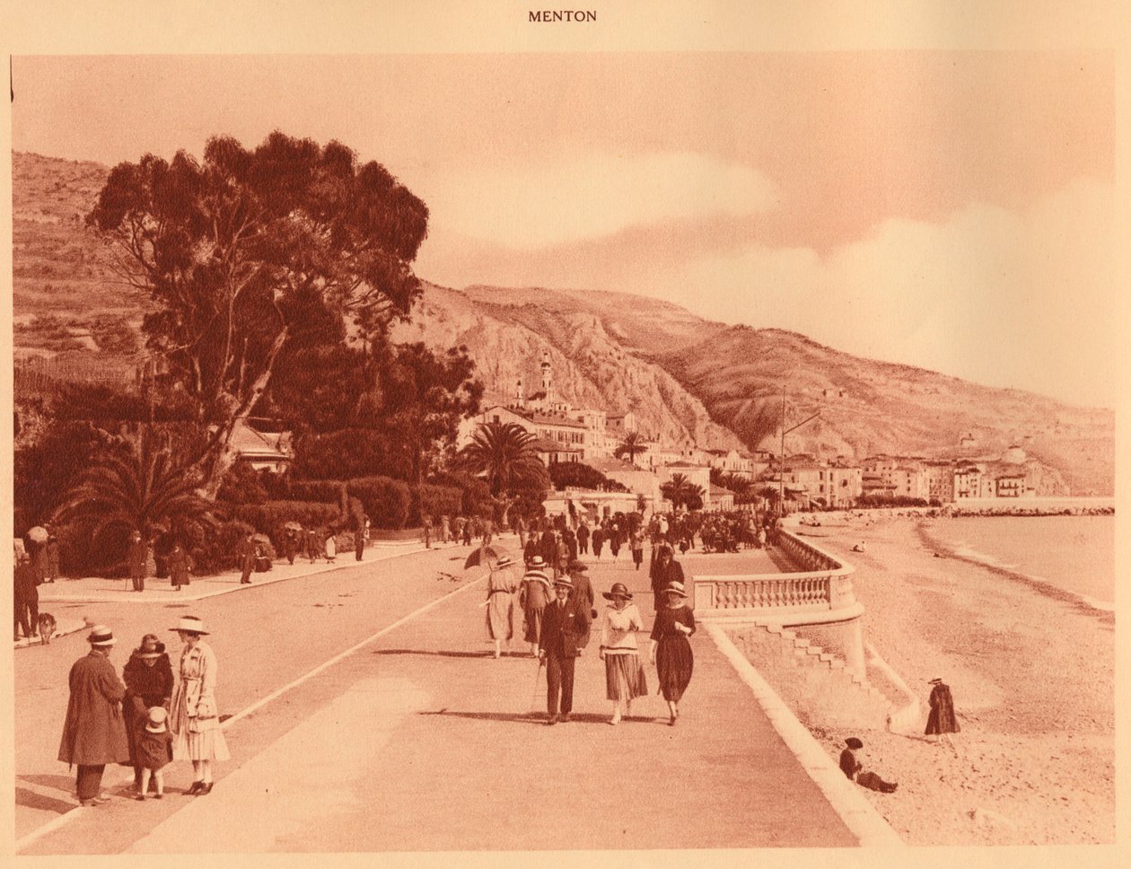 Promenade du Midi, Menton, 1930. av Unbekannt