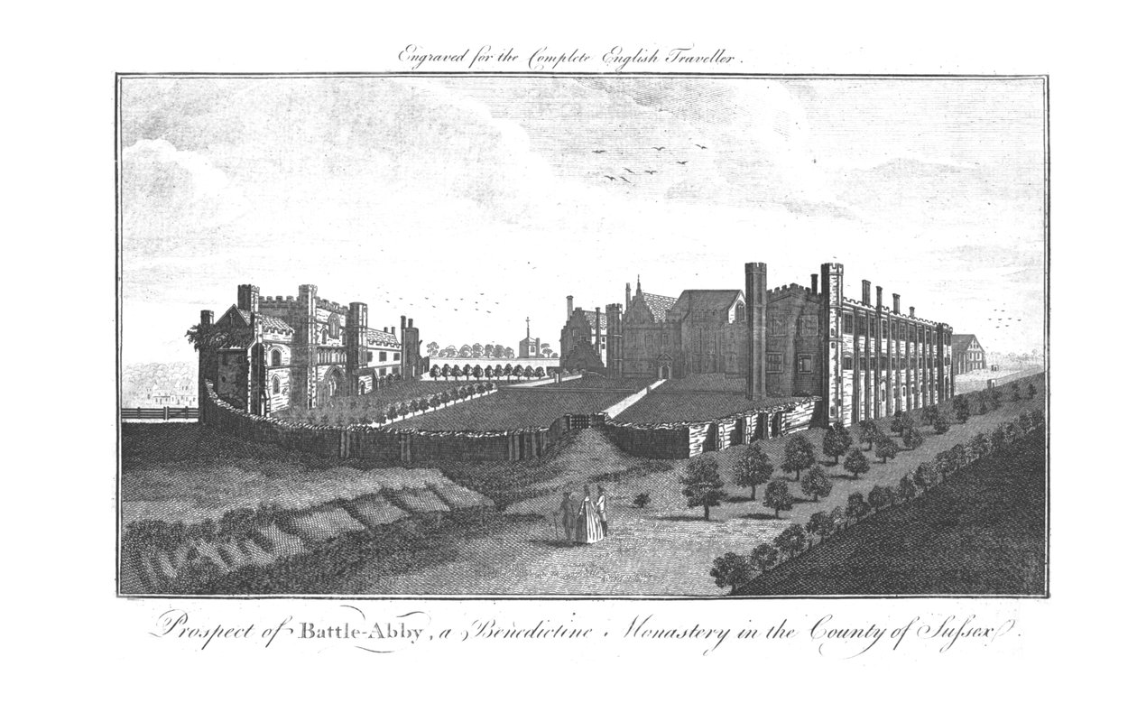 Prospect of Battle-Abby, et benediktinerkloster i fylket Sussex., 1771 av Unbekannt