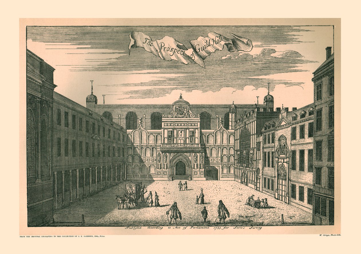 Prospekt av London Guild Hall, 1755, 1886 av Unbekannt