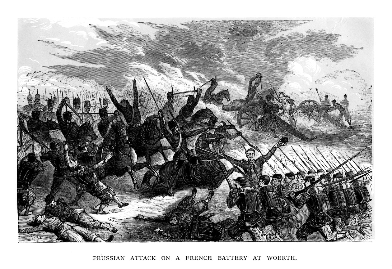 Preussisk angrep på et fransk batteri i Woerth, 1793, 1875 av Unbekannt