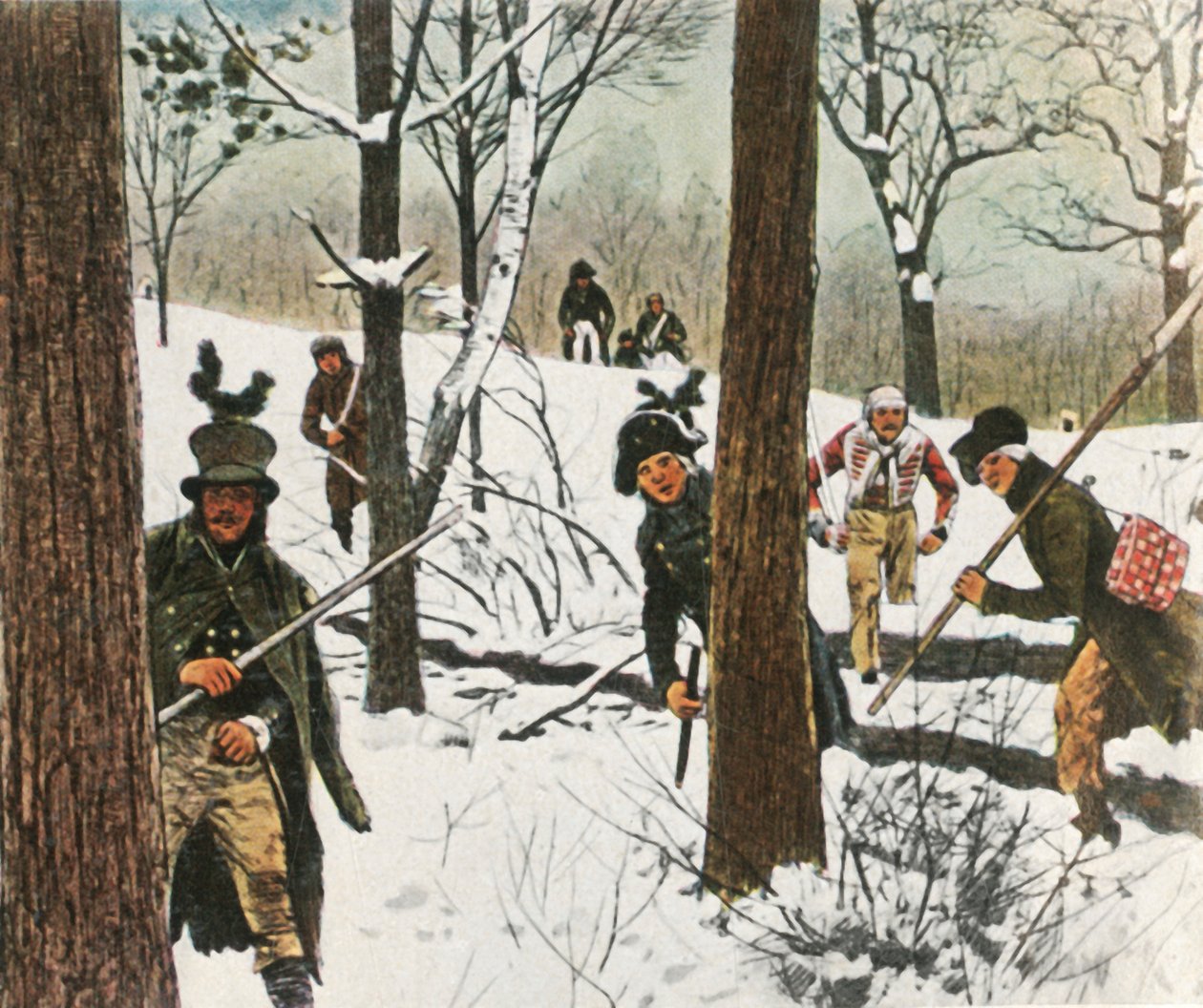 Prøyssiske soldater slipper unna fengsling av franskmennene, januar 1807, 1936. av Unbekannt