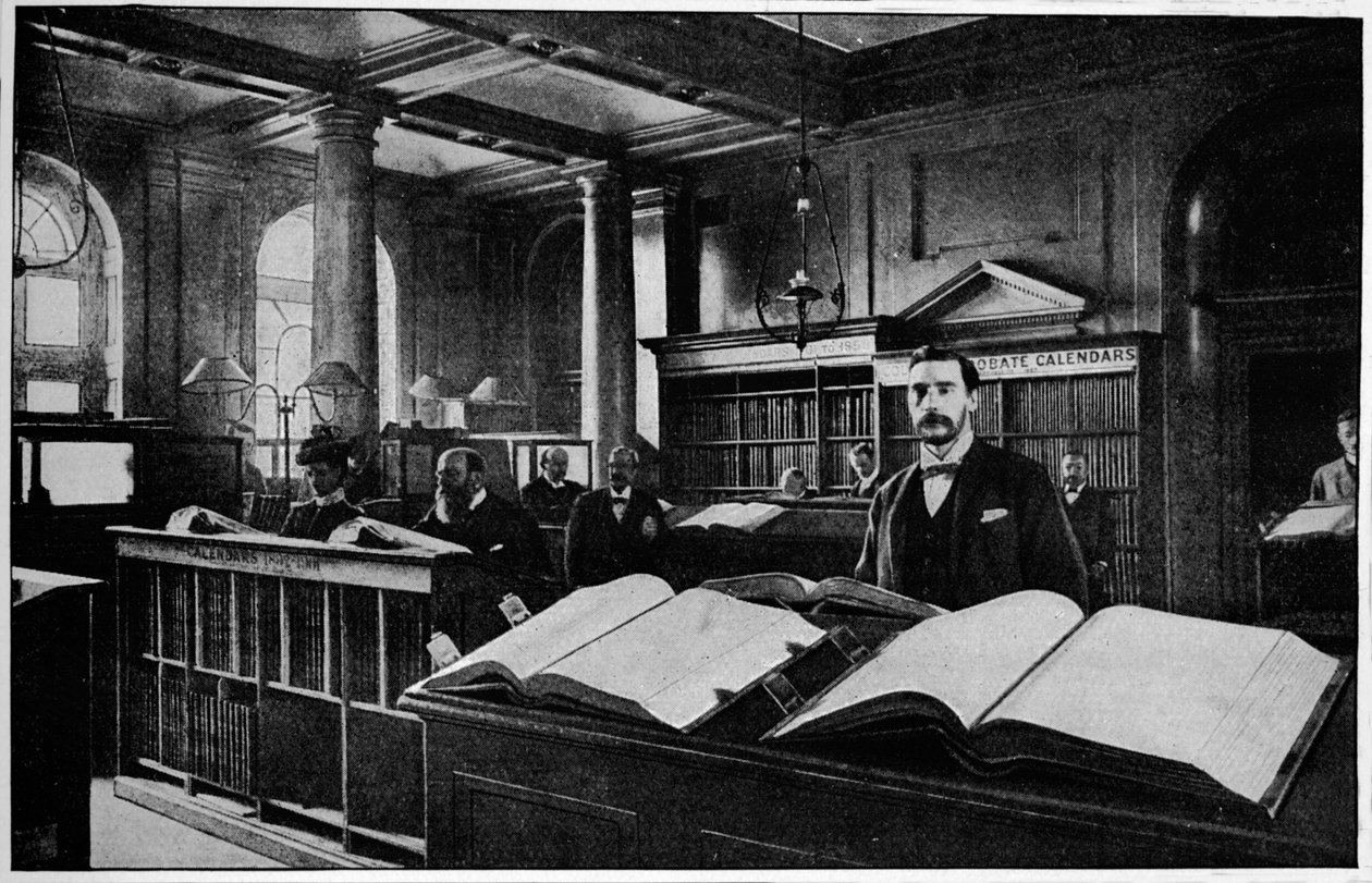 Offentlig søkerom ved Probate Registry, Somerset House, London, c1901 1901 av Unbekannt