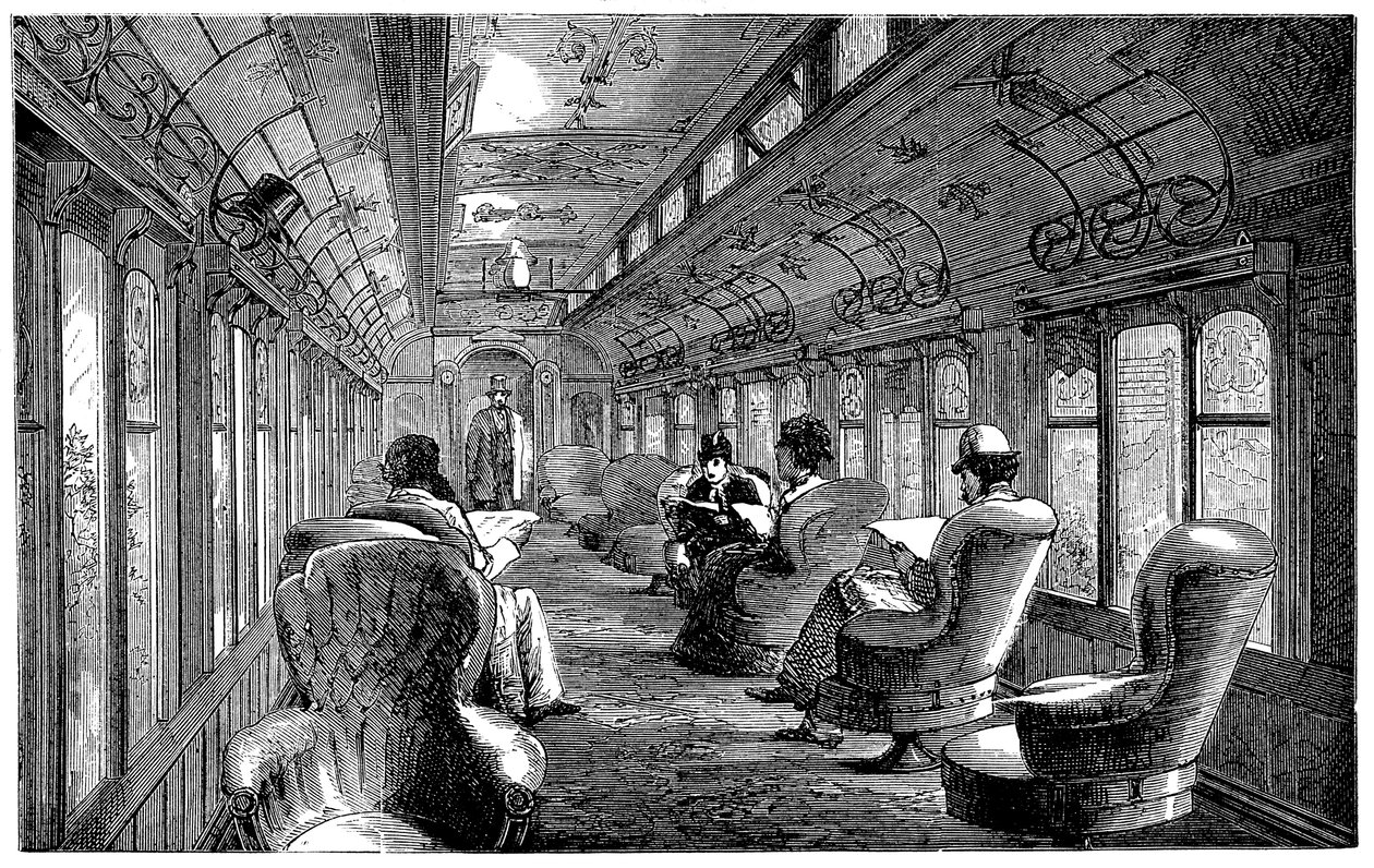 Pullman salongbil på Midland Railway, England, 1876 av Unbekannt