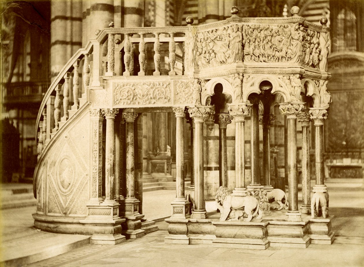 Prekestol, Siena-katedralen, Italia, slutten av 1800- eller begynnelsen av 1900-tallet av Unbekannt