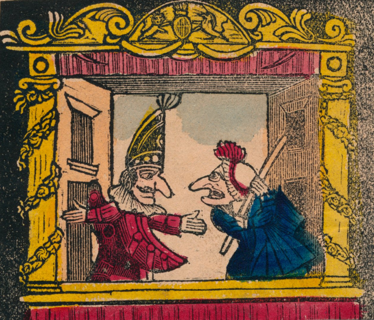 Punch and Judy, slutten av 1700-begynnelsen av 1800-tallet av Unbekannt