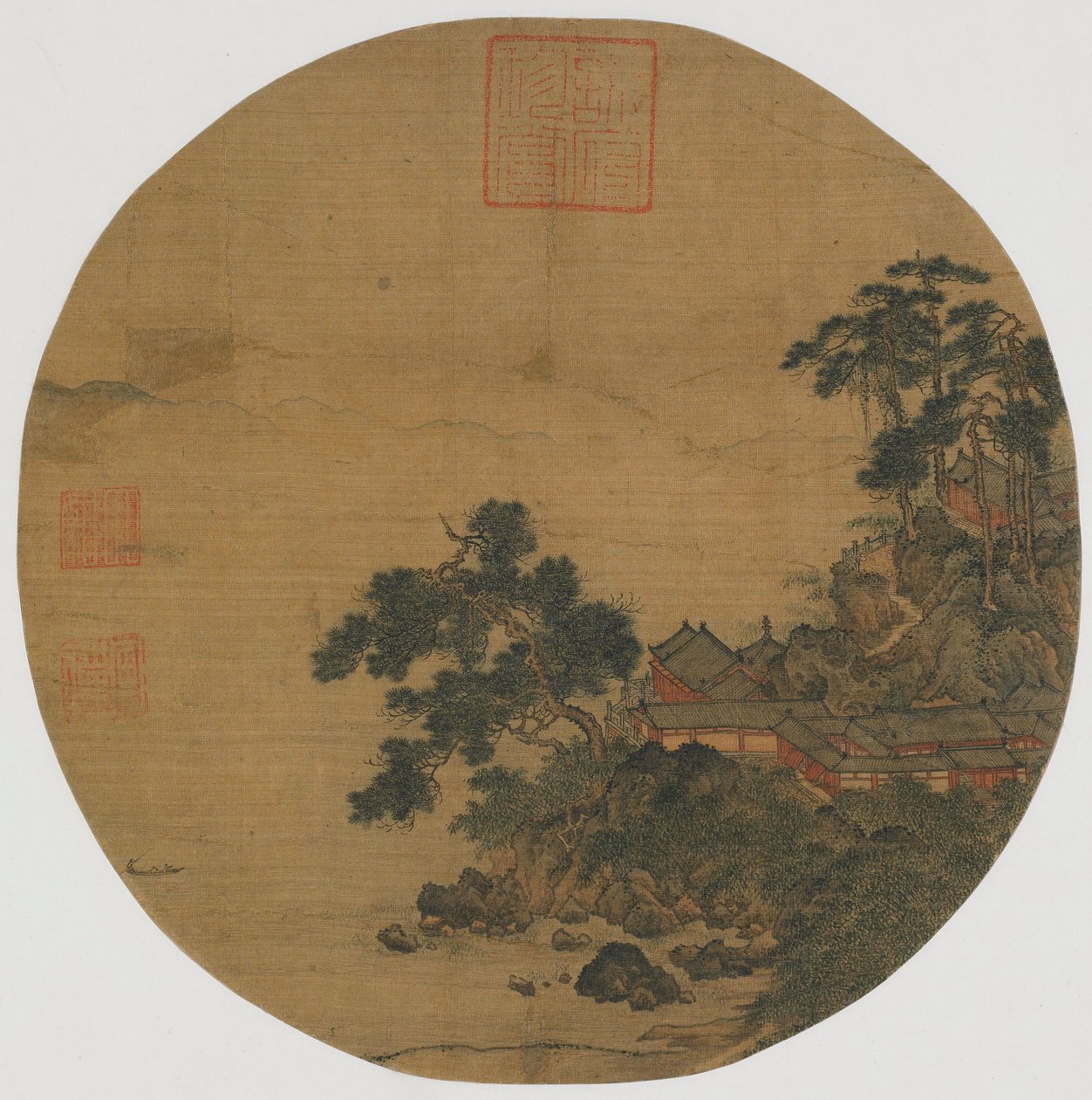 Pure Sanctuary with Pine Grown Stairs, Ming-dynastiet, 1400-1500-tallet. av Unbekannt