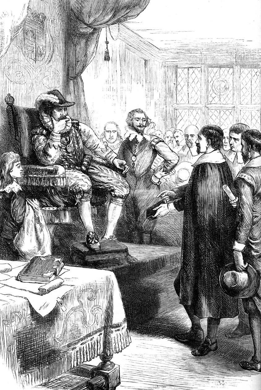 Puritanere før James I, 1600-tallet c1880 av Unbekannt
