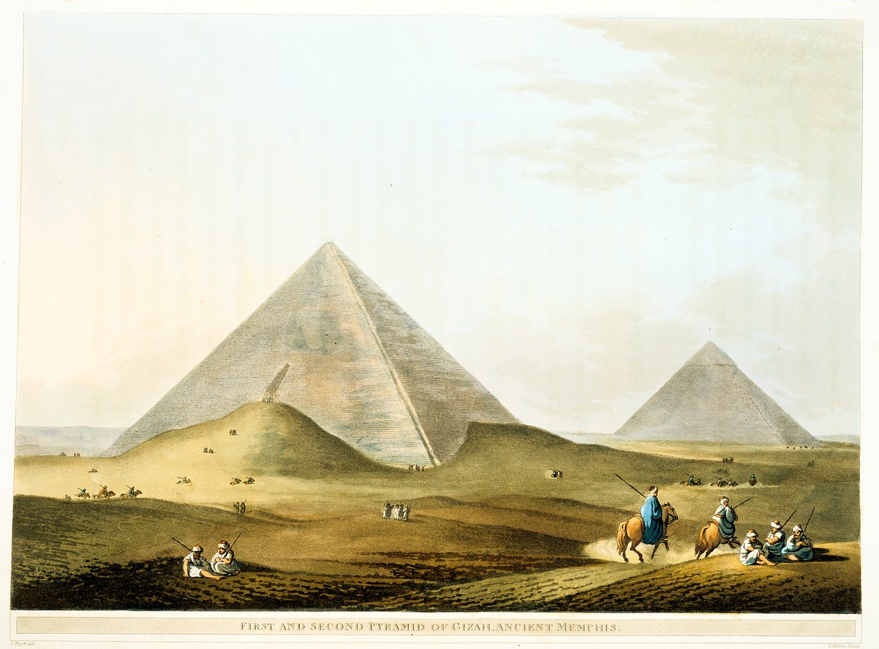 Pyramidene ved Giza, Egypt, 4. dynasti, Gamle riket, 26. århundre f.Kr. 1801 av Unbekannt