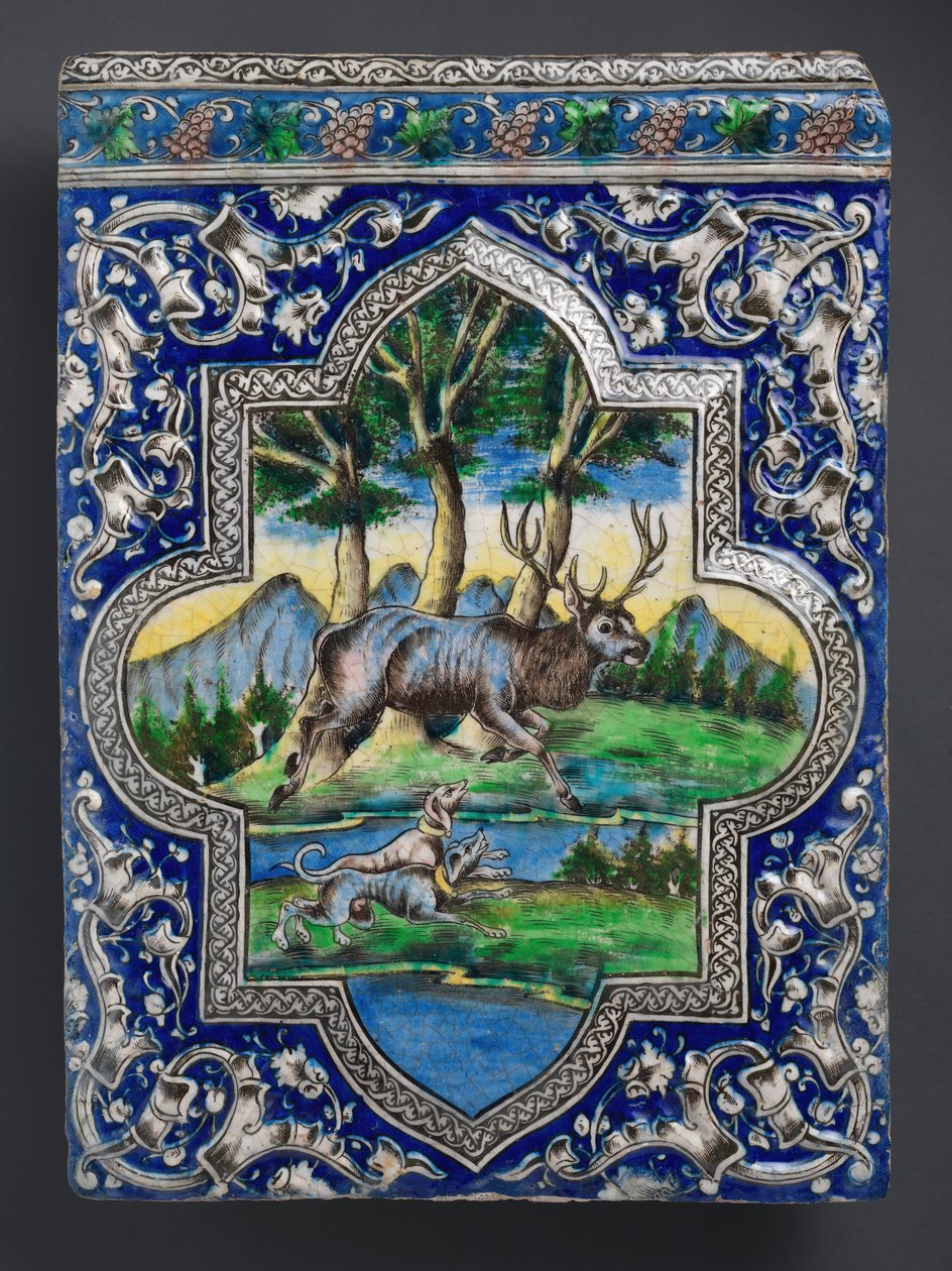 Qajar Dado Tile, Iran, 1800-tallet. av Unbekannt