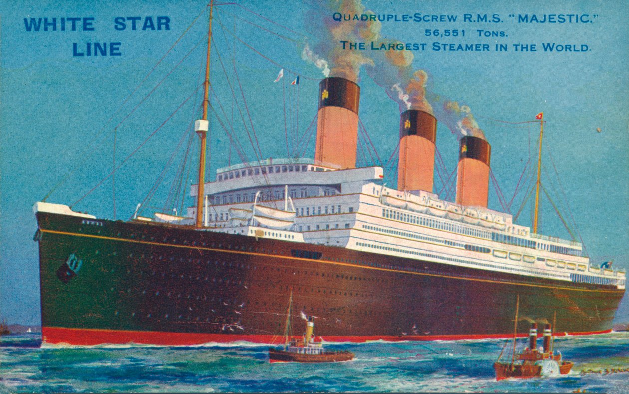 Quadruple-screw R.M.S Majestic of the White Star Line, c1920-tallet av Unbekannt