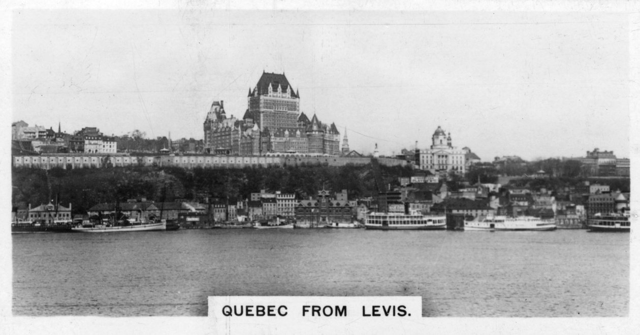 Quebec fra Levis, Canada, ca 1920-tallet av Unbekannt