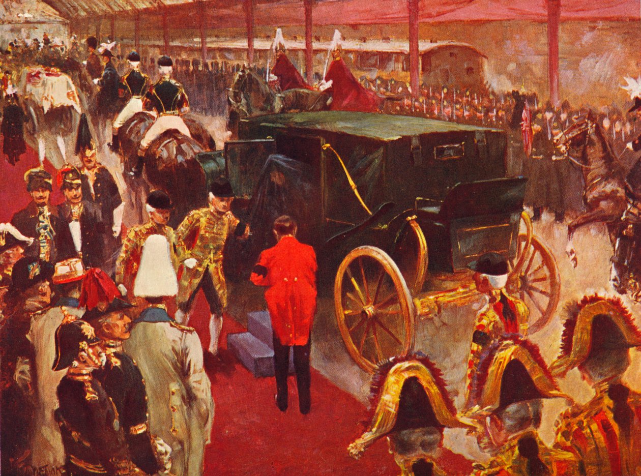 Dronning Alexandra ankommer Paddington Station for begravelsen til dronning Victoria, 1901 1906 av Unbekannt