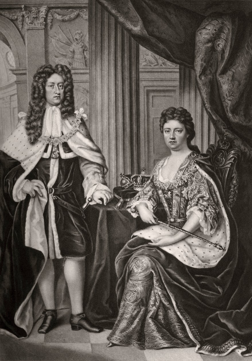 Dronning Anne og Prins George av Danmark, slutten av 1600-tallet eller begynnelsen av 1700-tallet 1906 av Unbekannt