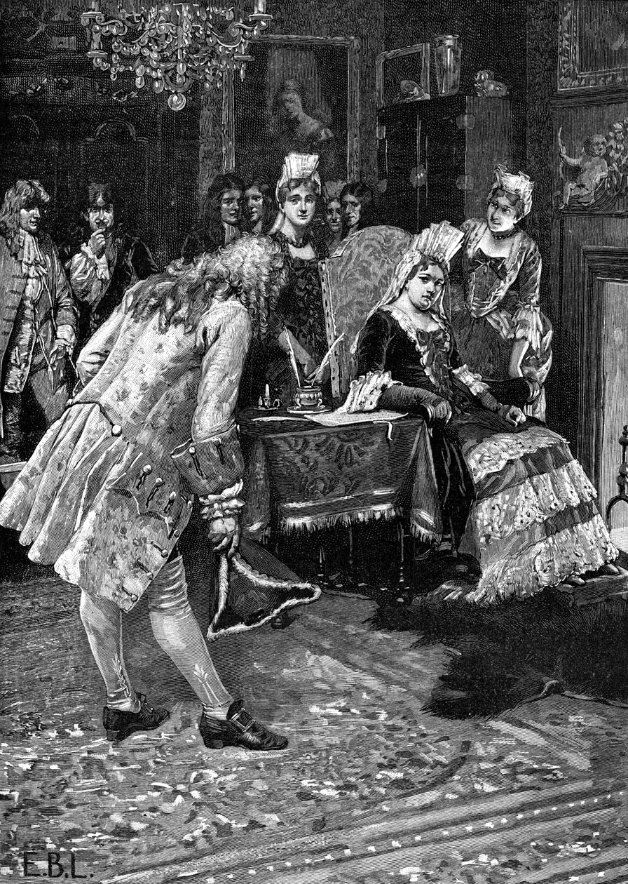Dronning Anne mottar hertugen av Marlborough, 1800-tallet av Unbekannt