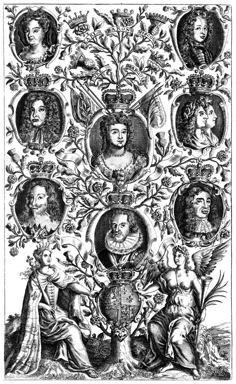 Dronning Annes 1665-1714 slektstre av Unbekannt