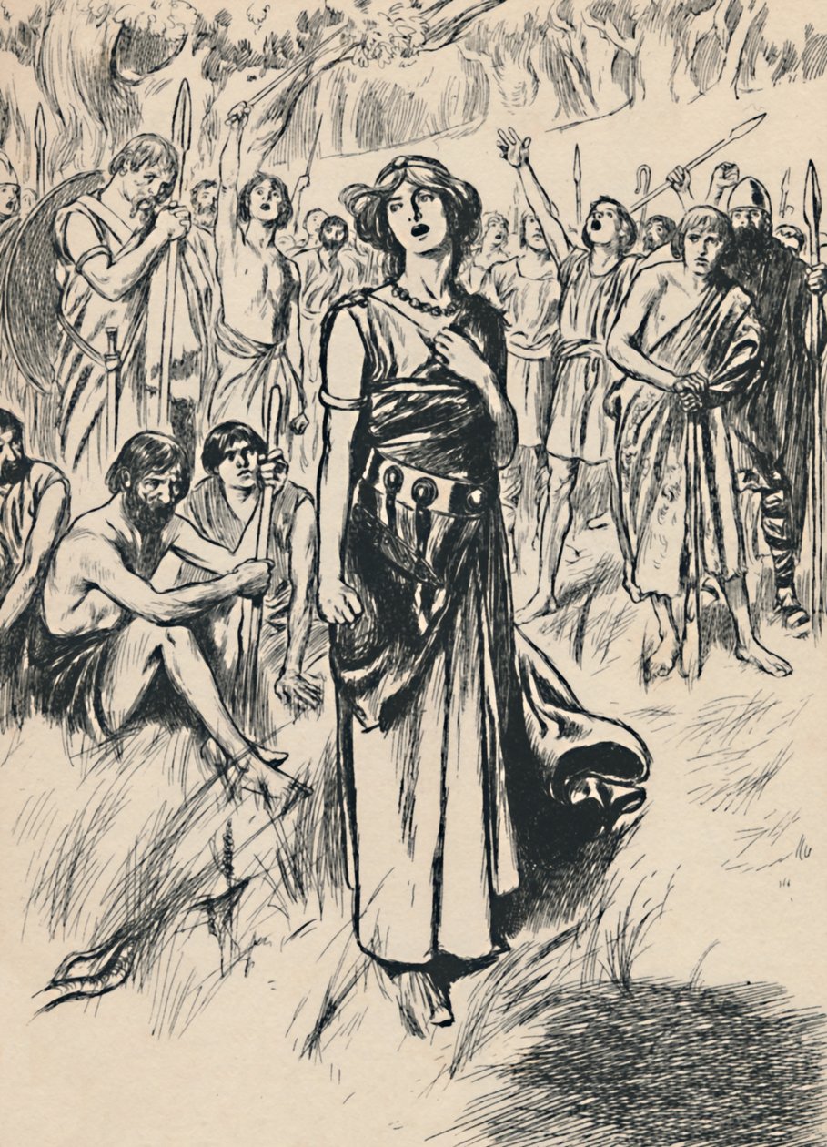 Dronning Boadicea og hennes soldater, c1907 av Unbekannt