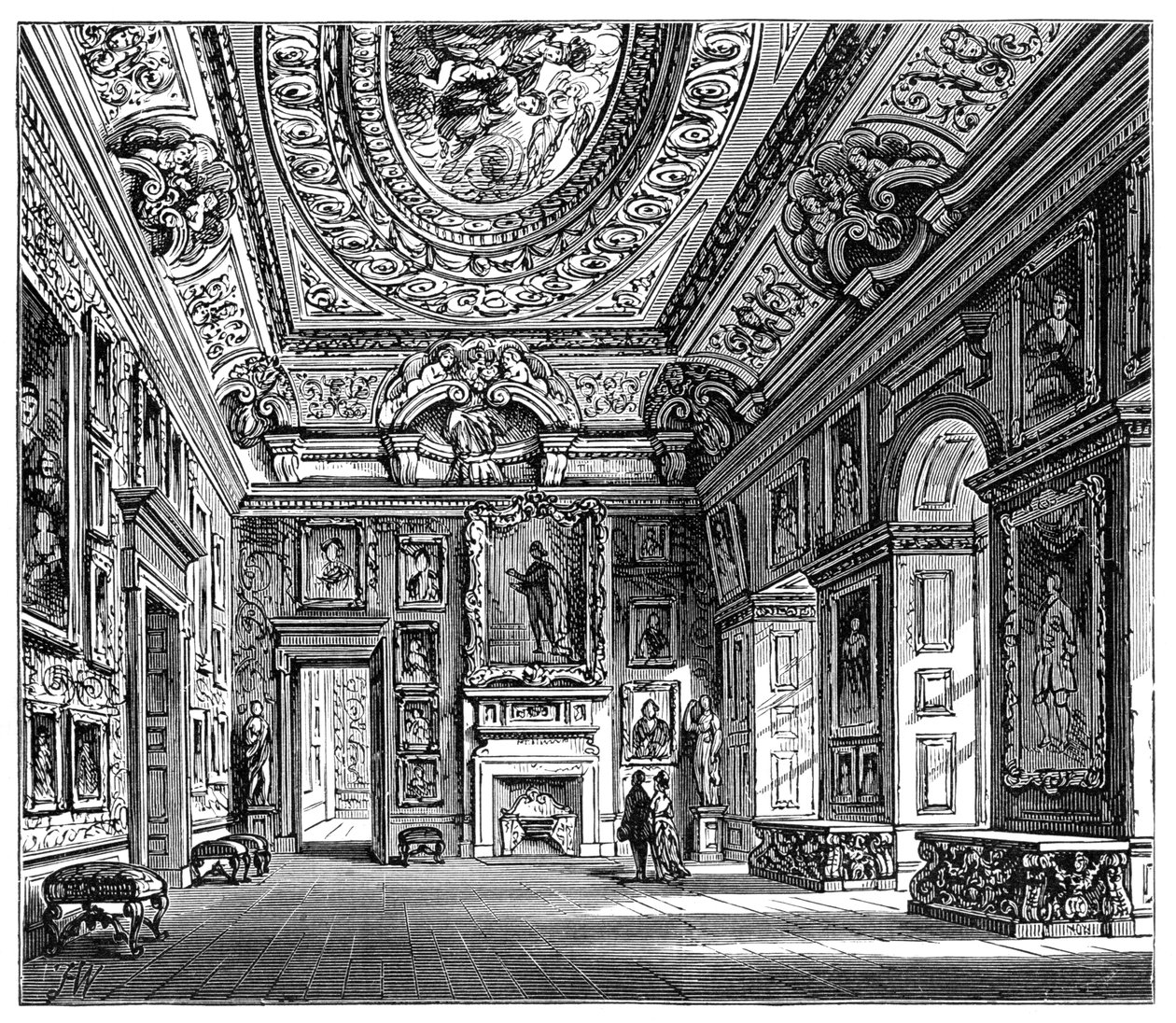 Queen Carolines Drawing Room, Kensington Palace, London, 1900 av Unbekannt