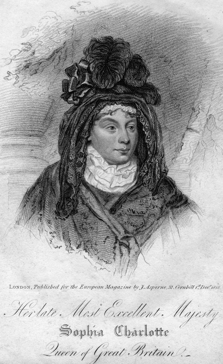 Dronning Charlotte, dronningekonsort av George III av Storbritannia, 1818 av Unbekannt