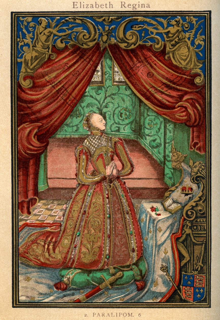 Dronning Elizabeth I ved bønn, 1569, 1893 av Unbekannt