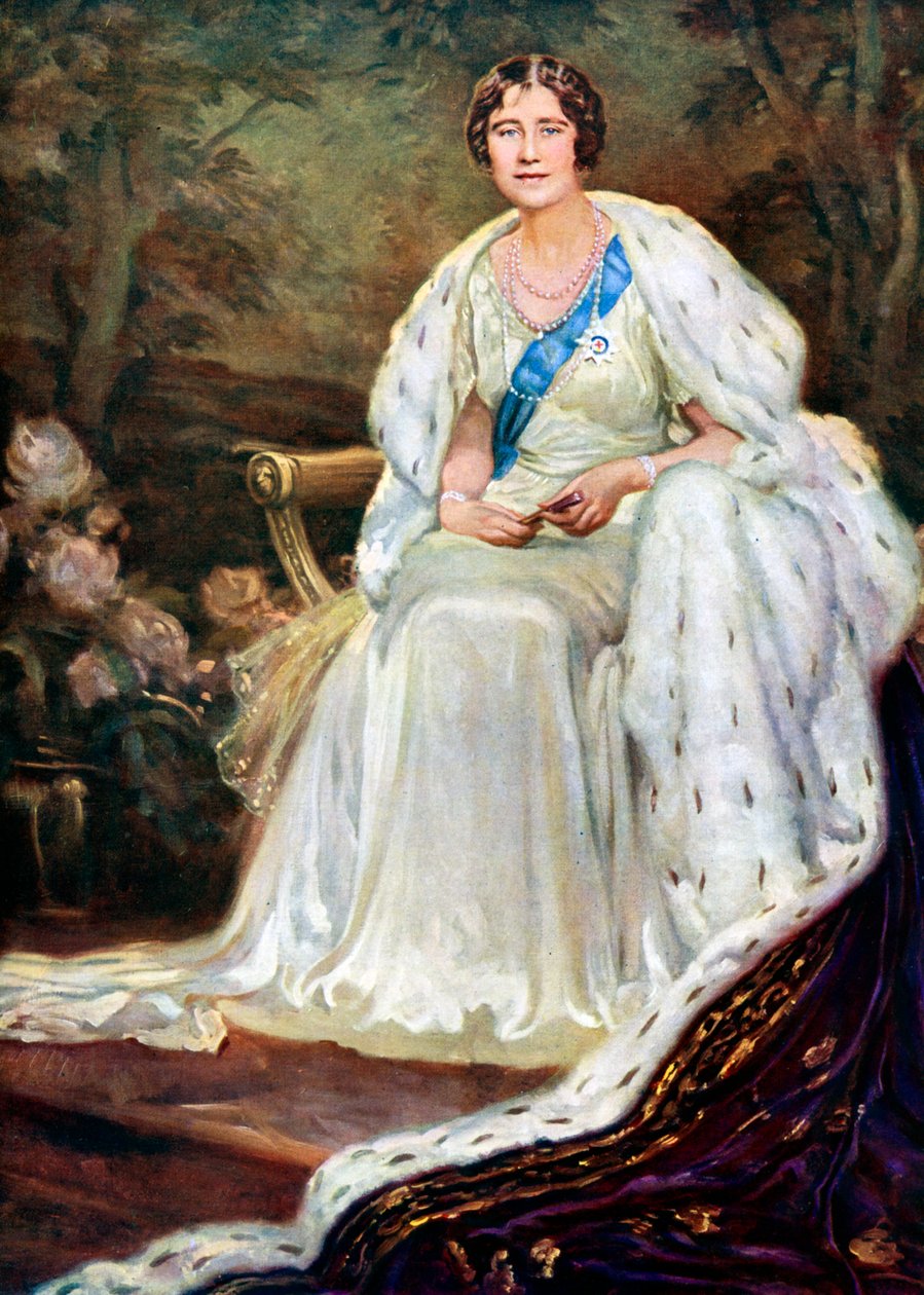 Dronning Elizabeth i kroningskapper, 1937 av Unbekannt