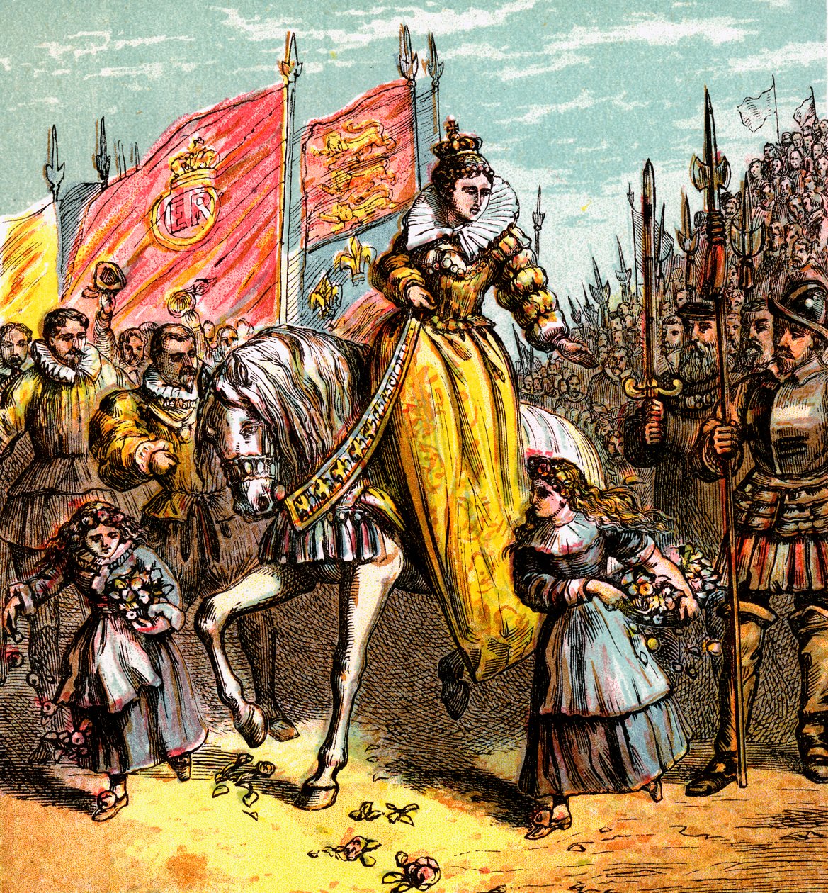 Dronning Elizabeths tiltredelse, 1558, c1850 av Unbekannt