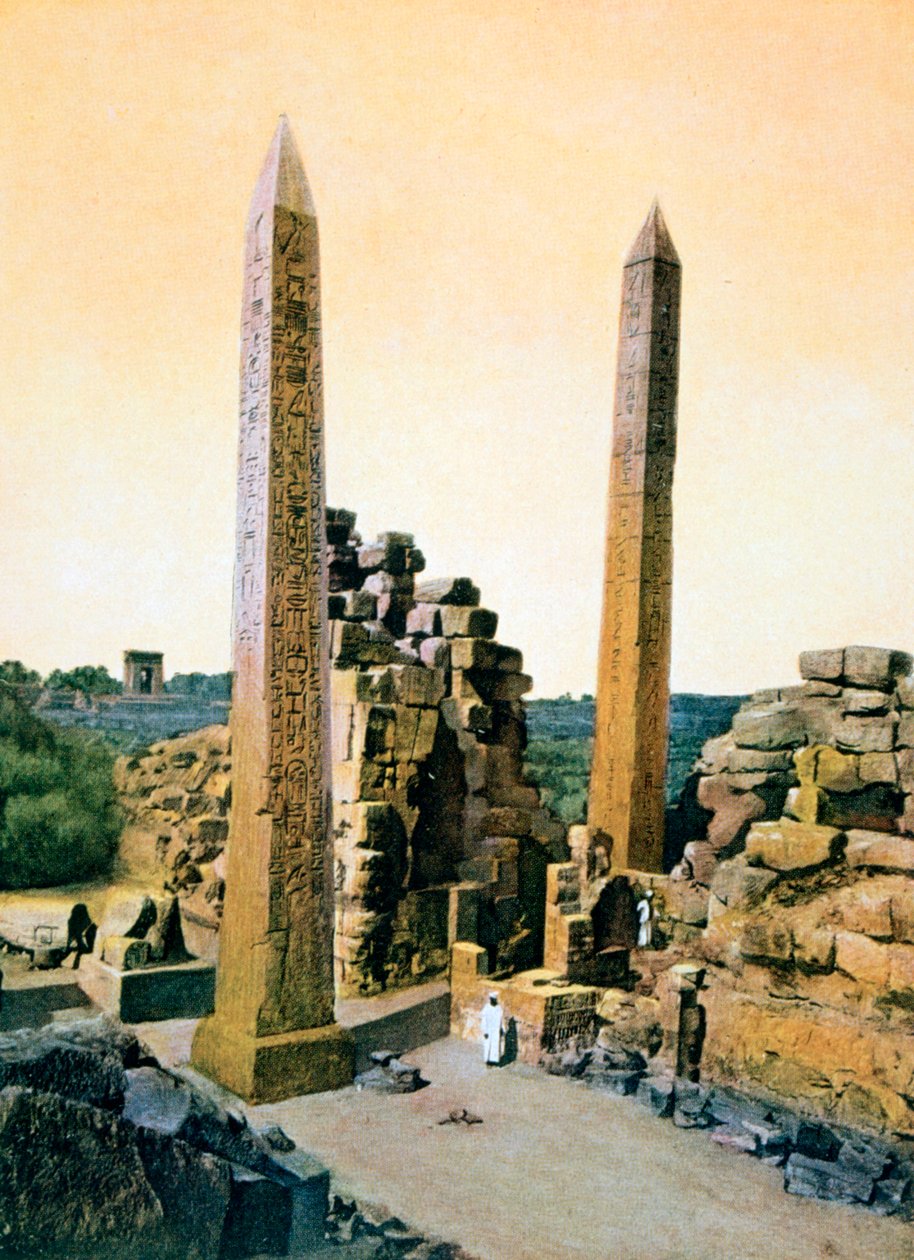 Dronning Hatshepsut-obelisk, Amun-tempelet, Karnak, Luxor, Egypt, 1900-tallet av Unbekannt