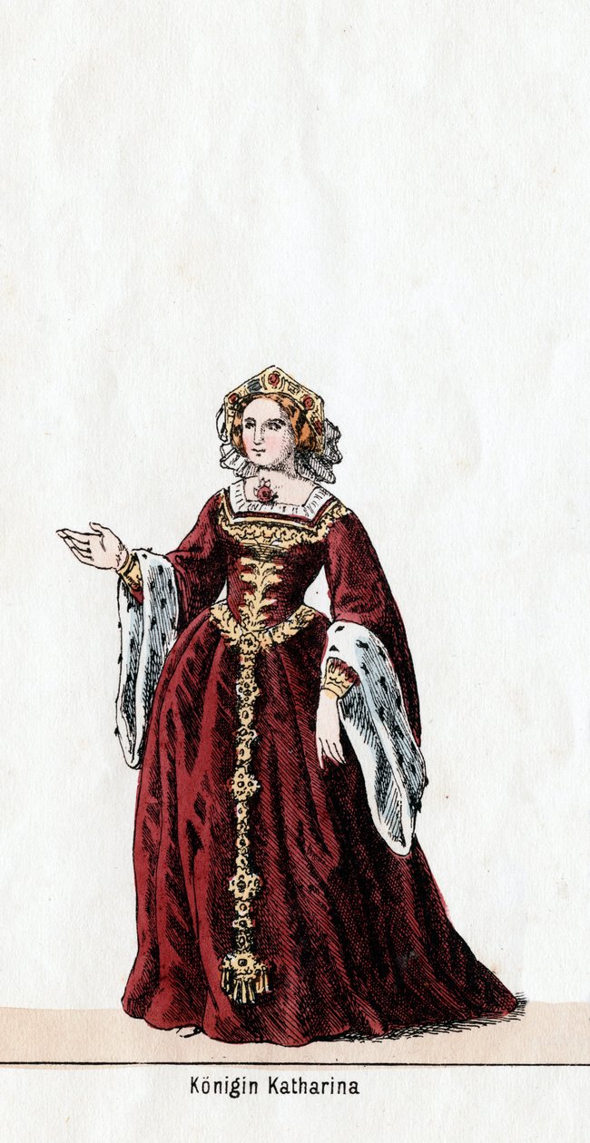 Dronning Katharine, kostymedesign for Shakespeares skuespill, Henry VIII, 1800-tallet av Unbekannt