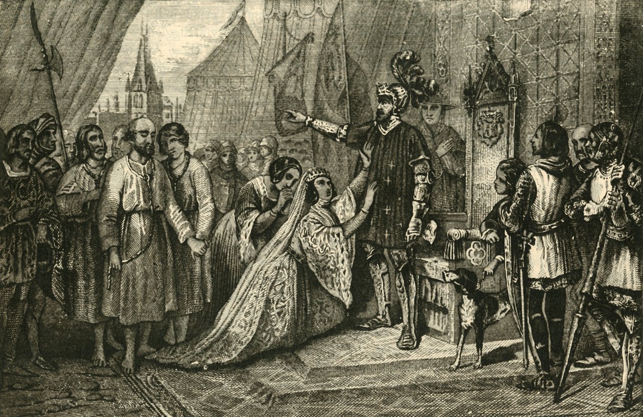 Dronning Philippa går i forbønn for innbyggerne i Calais, 1347, 1890. av Unbekannt
