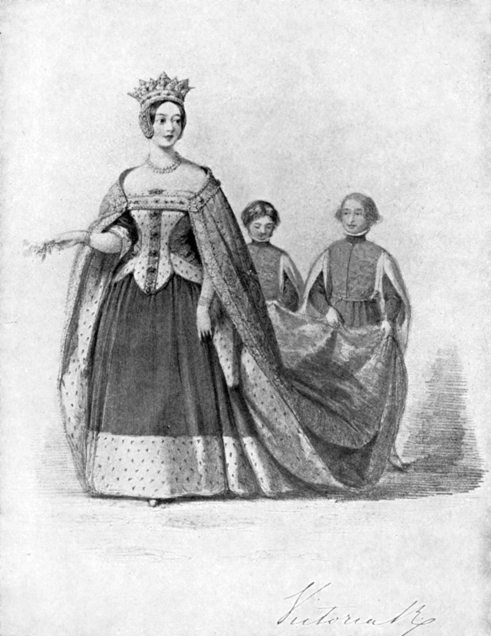 Dronning Victoria som dronning Philippa ved Plantagenet Ball, Buckingham Palace, c1840-tallet, 1901 av Unbekannt