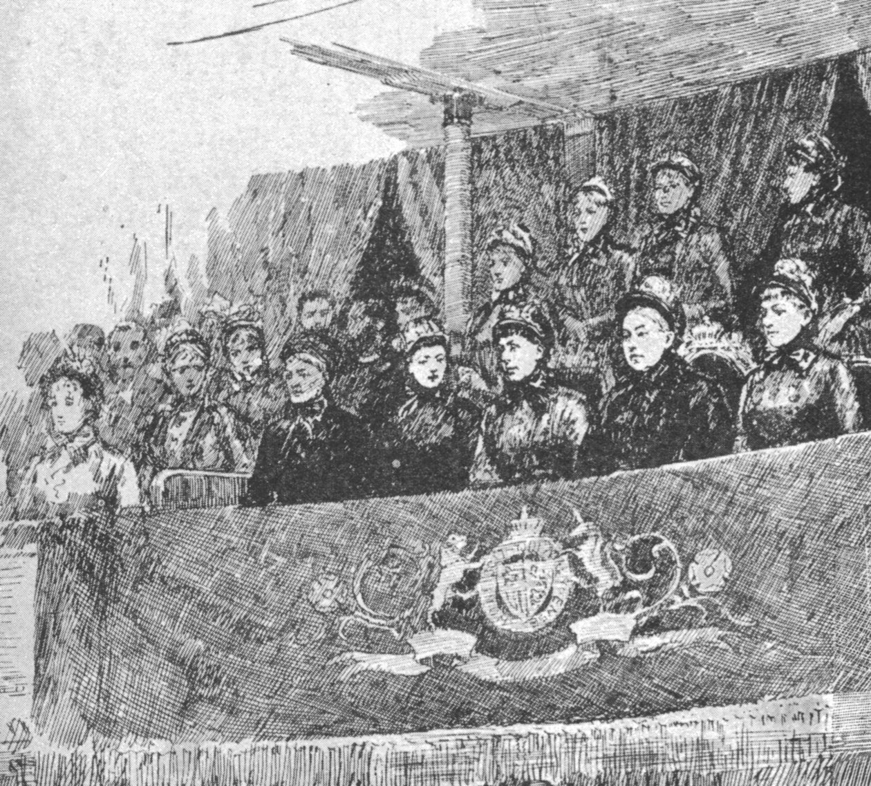 Dronning Victoria ved fremførelsen av...Mors et Vita i Albert Hall, 1886, 1901. av Unbekannt