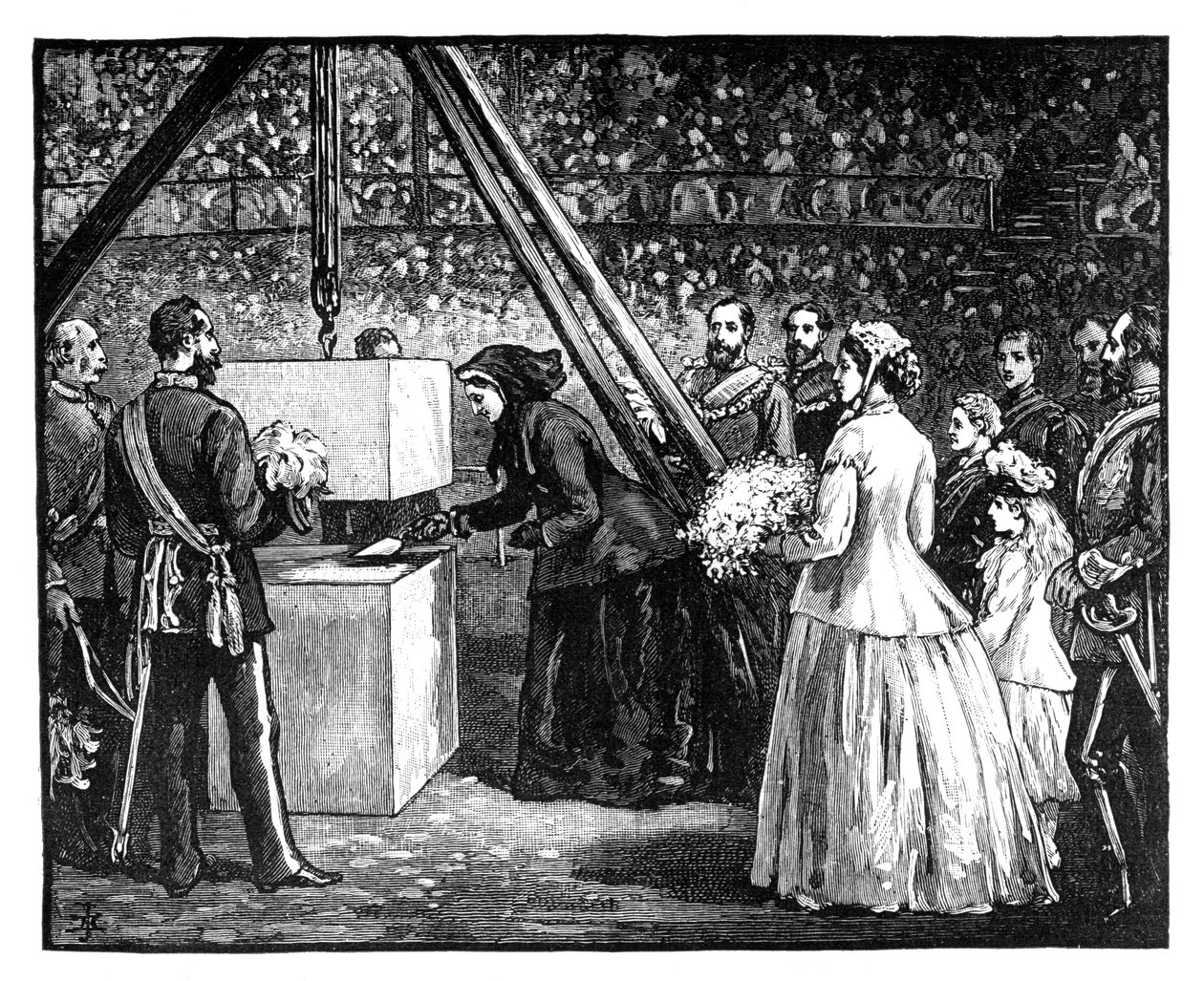 Dronning Victoria legger grunnsteinen til Royal Albert Hall, London, 1860-tallet av Unbekannt