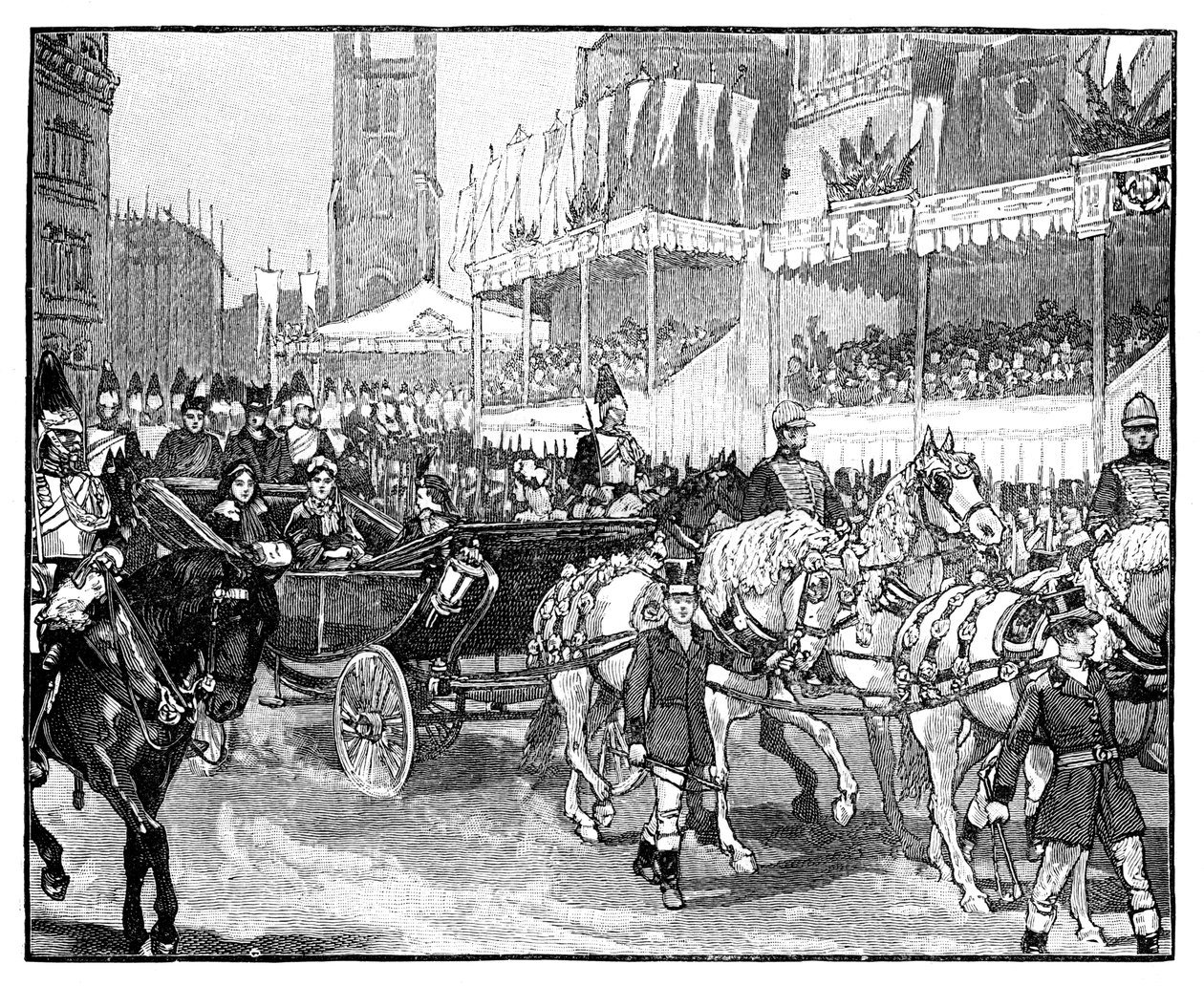 Dronning Victoria åpner Holborn Viaduct, London, 1869 av Unbekannt