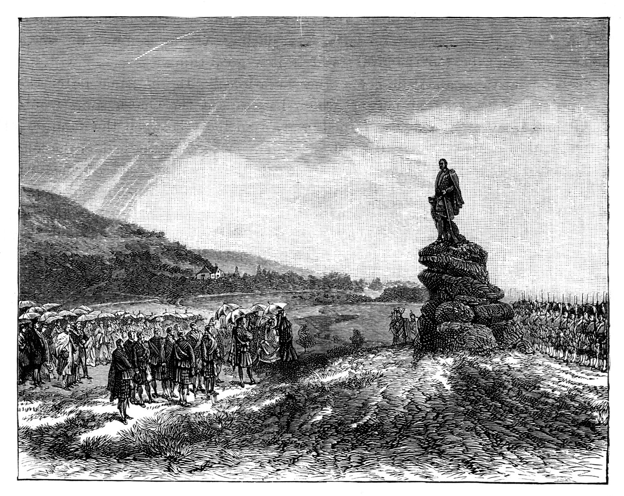 Dronning Victoria avduker en statue av prins Albert i Balmoral, Skottland, 1860-tallet av Unbekannt