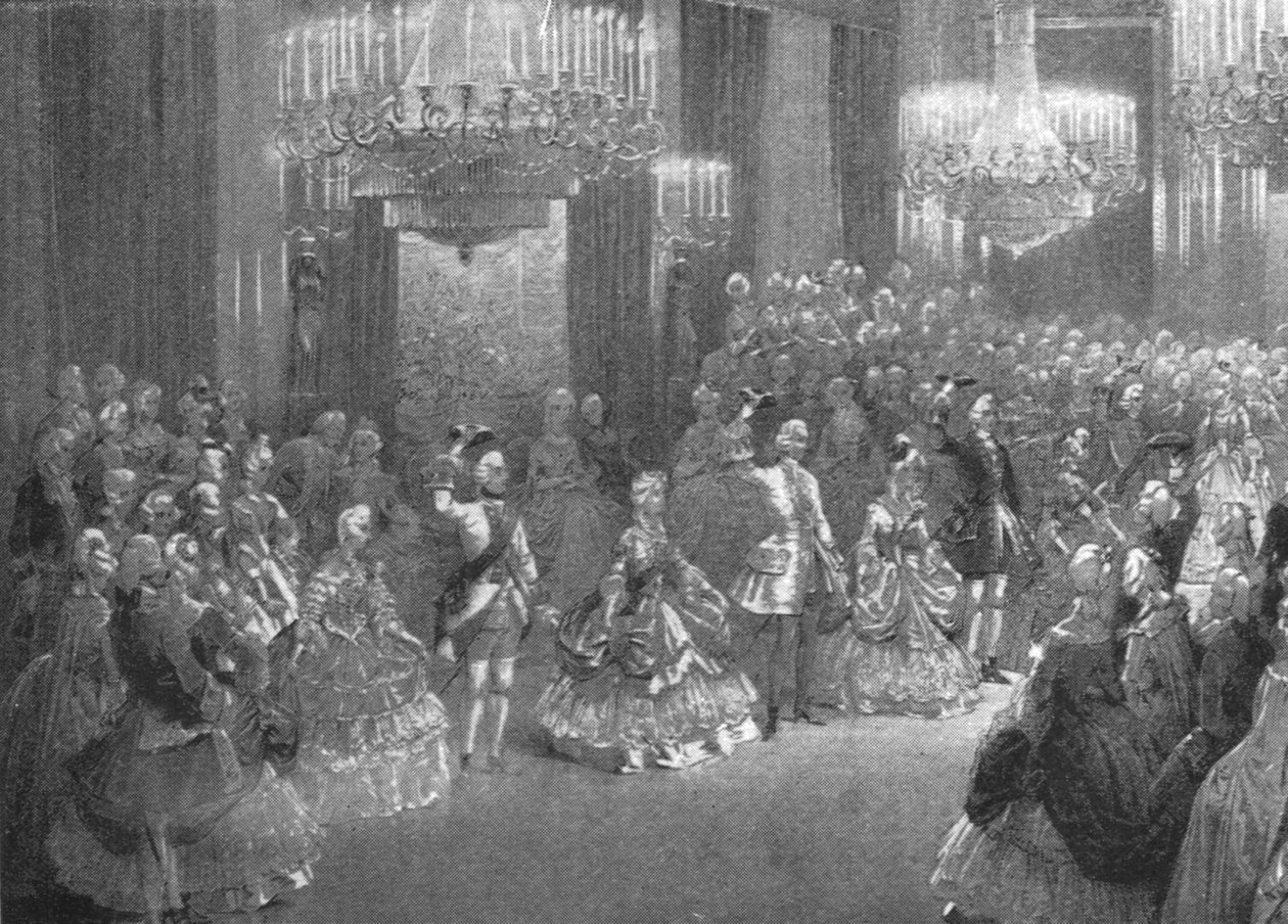 Dronning Victorias georgiske kostymeball i Buckingham Palace, 6. januar 1845, 1901. av Unbekannt