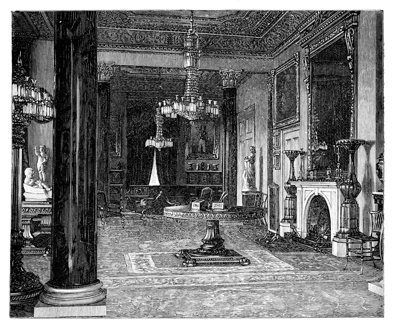 Dronning Victorias salong, Osborne House, Isle of Wight av Unbekannt