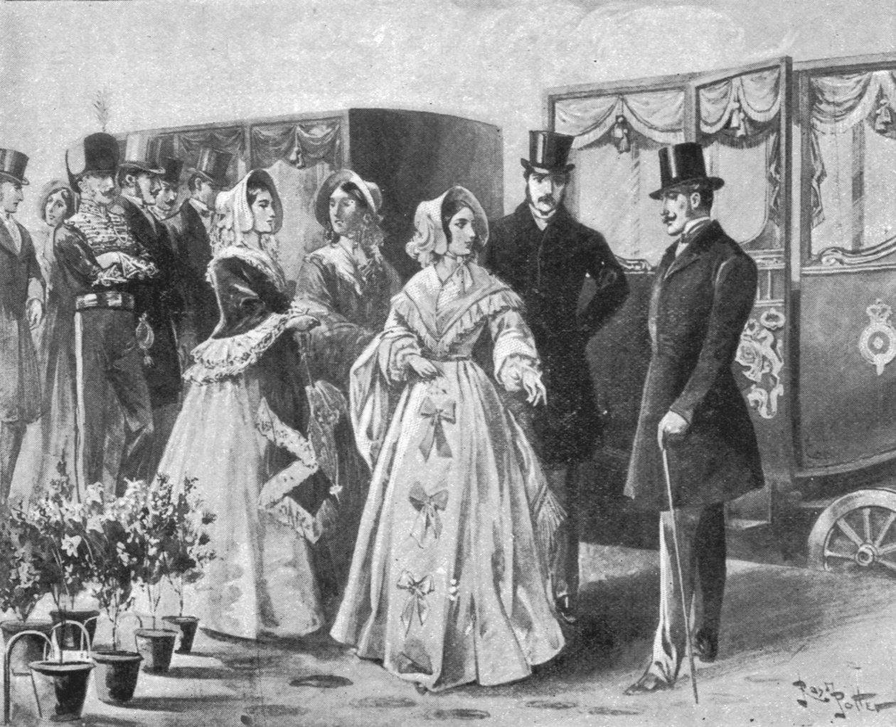 Dronning Victorias første togreise, fra Slough til Paddington, 13. juni 1842, 1901. av Unbekannt