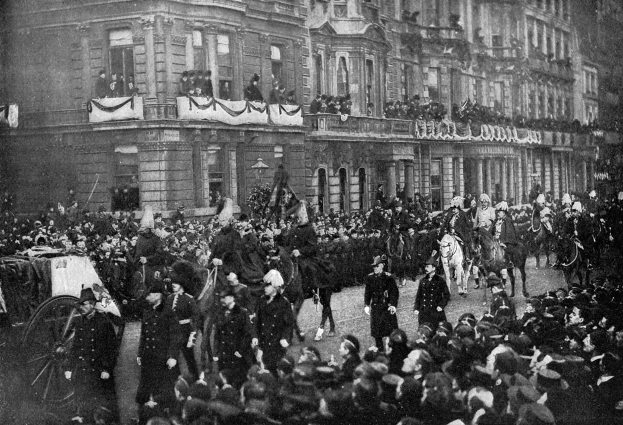 Dronning Victorias begravelsesprosesjon går gjennom London, 1901 av Unbekannt