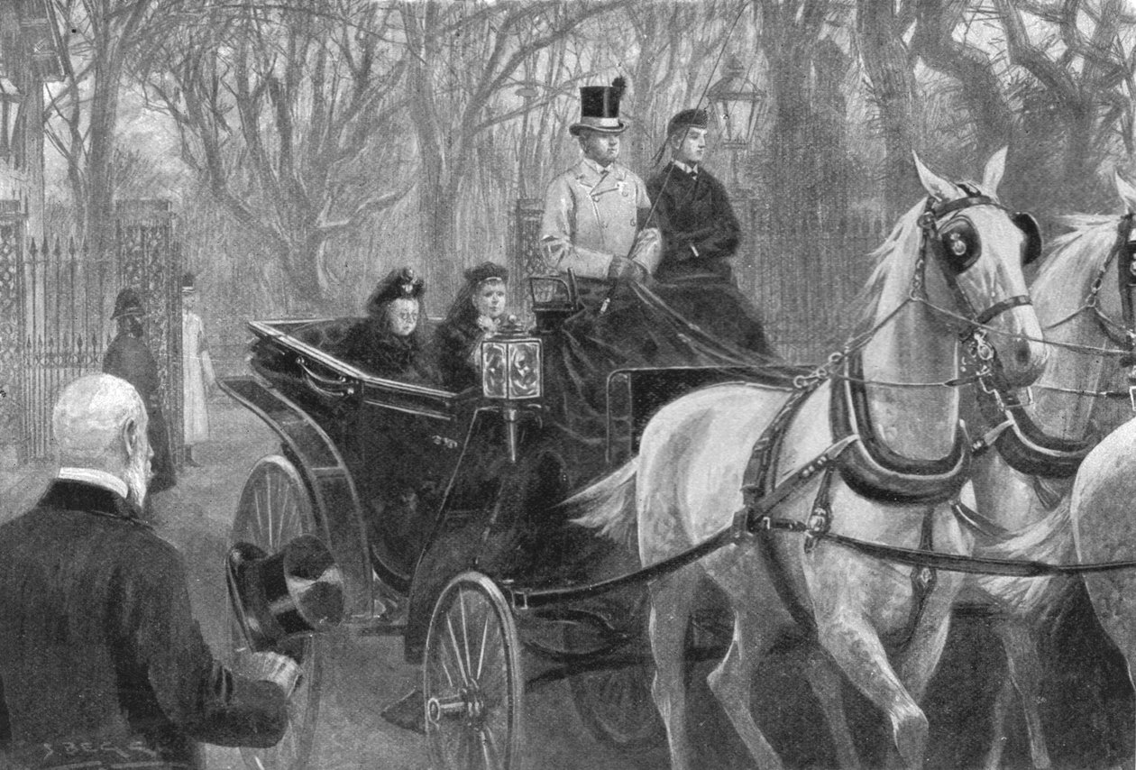Dronning Victorias siste kjøretur, Osborne, 15. januar 1901. av Unbekannt