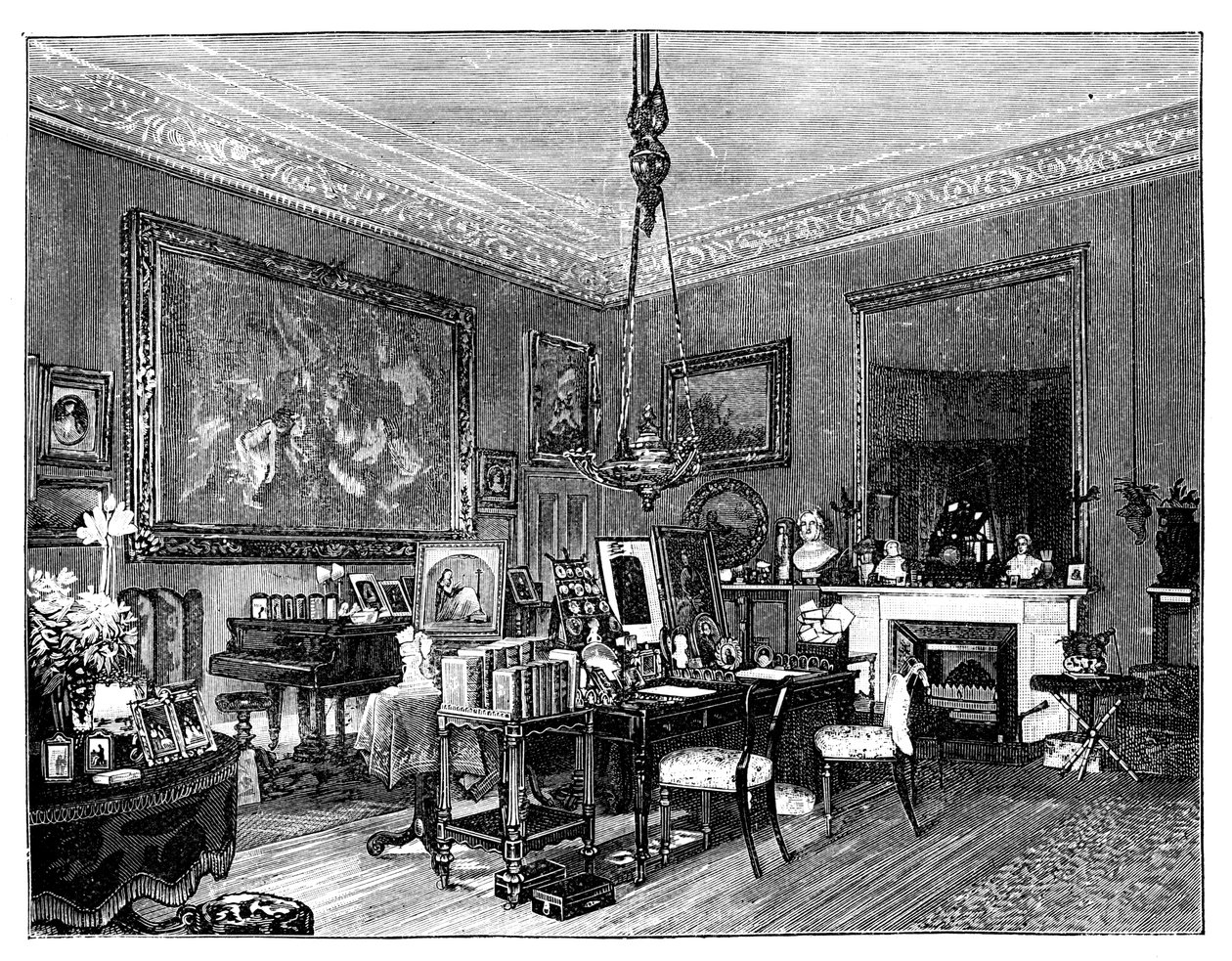 Queen Victorias private stue, Osborne House, Isle of Wight av Unbekannt
