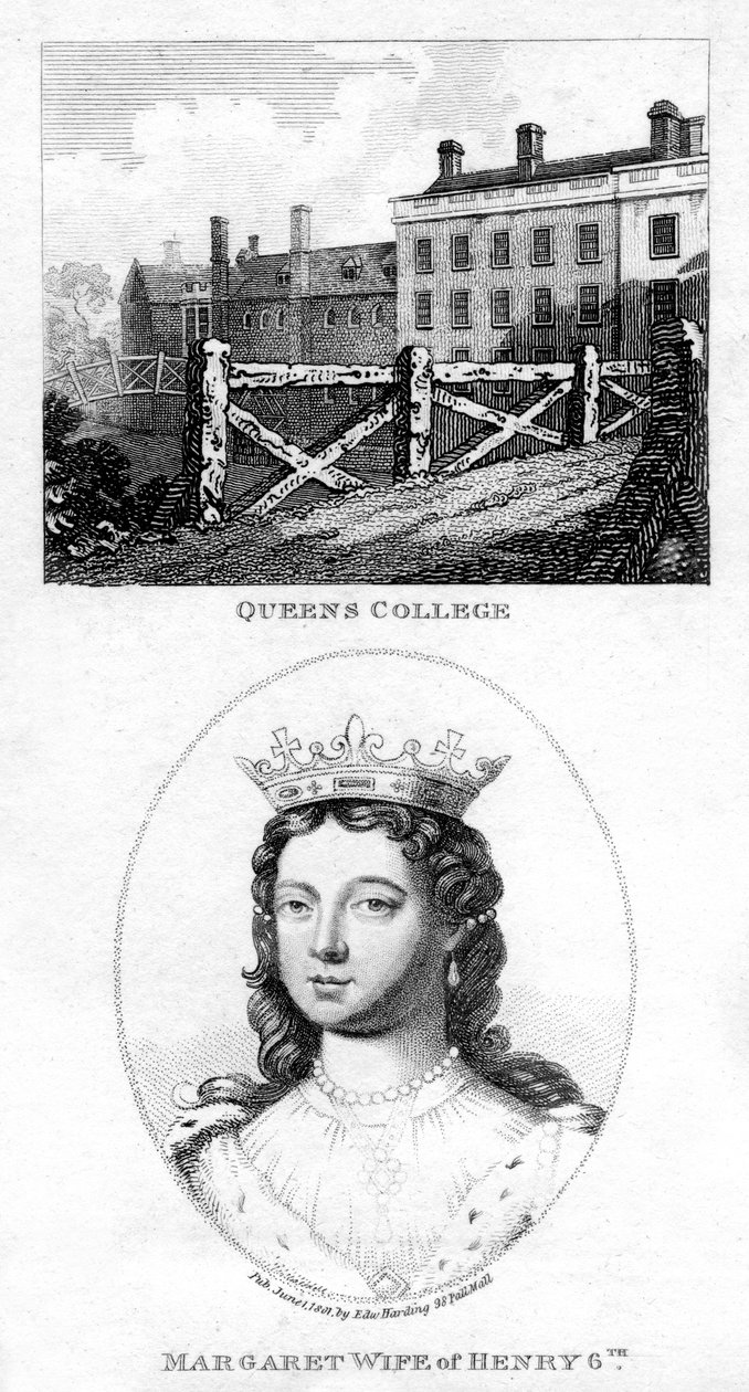 Queens College, Cambridge, og Margaret av Anjou, Queen Consort of Henry VI, 1801 av Unbekannt